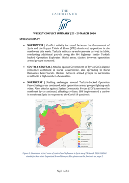 Weekly Conflict Summary | 23 - 29 March 2020