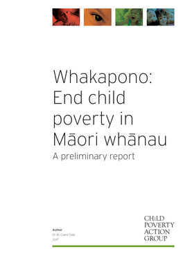 Whakapono: End Child Poverty in Maori Whanau a Preliminary Report