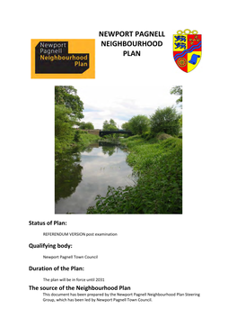 The Newport Pagnell Neighbourhood Plan, Referendum Version