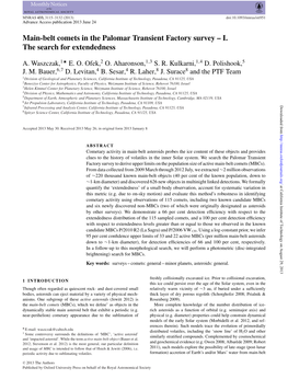 Main-Belt Comets in the Palomar Transient Factory Survey – I