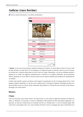 Aubrac (Race Bovine) 1 Aubrac (Race Bovine)