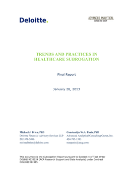 Trends and Practices in Healthcare Subrogation
