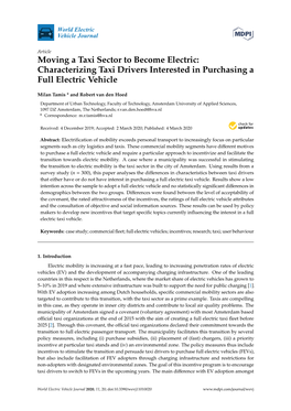 Characterizing Taxi Drivers Interested in Purchasing a Full Electric Vehicle