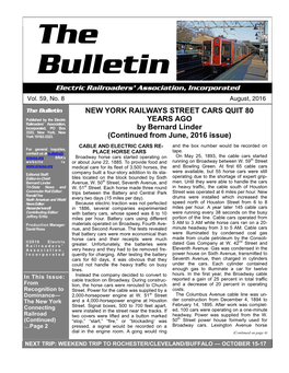 The Bulletin NEW YORK RAILWAYS STREET CARS QUIT 80