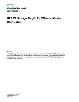HPE XP Storage Plug-In for Vmware Vcenter User Guide