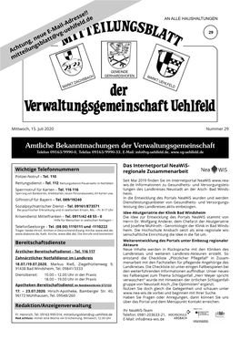 Mitteilungsblatt KW 29 2020