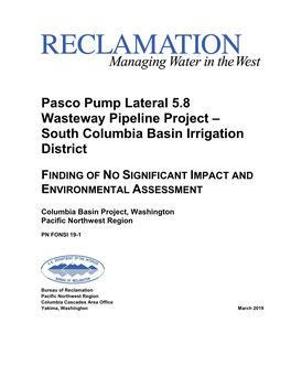 Pasco Pump Lateral Wasteway 5.8 Pipeline Project