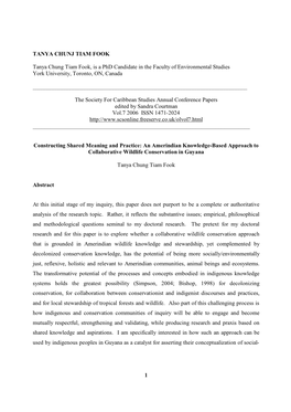 Constructing Shared Meaning and Practice: an Amerindian Knowledge-Based Approach to Collaborative Wildlife Conservation in Guyana