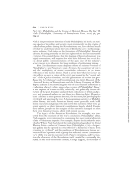 Philadelphia and the Forging of Historical Memory. by Gary B. Nash (Philadelphia, University of Pennsylvania Press, 2001) 383 Pp