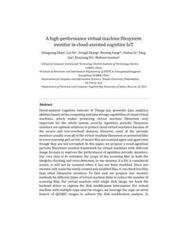 A High-Performance Virtual Machine Filesystem Monitor in Cloud-Assisted Cognitive Iot