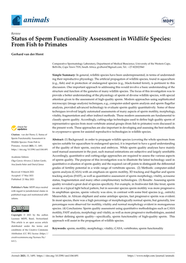 Status of Sperm Functionality Assessment in Wildlife Species: from Fish to Primates