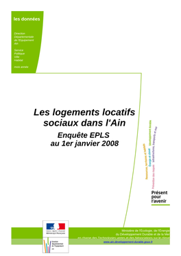 Les Logements Locatifs Sociaux Dans L'ain Enquête EPLS Au 1Er Janvier 2008