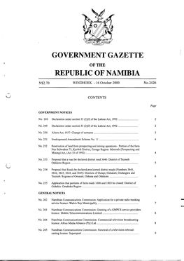 Government Gazette Republic of Namibia