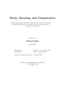 Brain, Meaning, and Computation