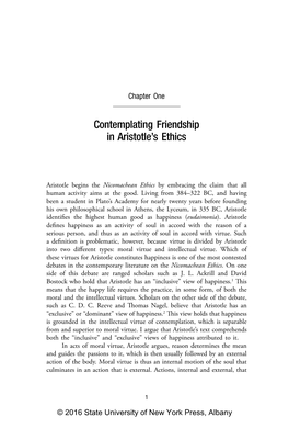 Contemplating Friendship in Aristotle's Ethics