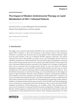 The Impact of Modern Antiretroviral Therapy on Lipid Metabolism of HIV-1 Infected Patients