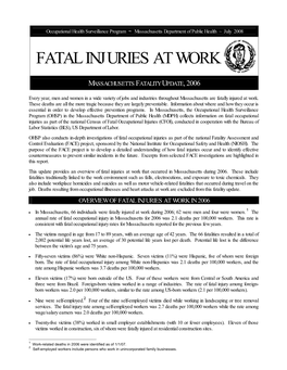 Fatal Injuries at Work