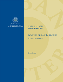 Stability in Iraqi Kurdistan (Reality Or Mirage?)