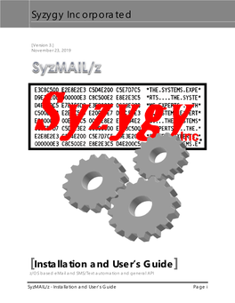 Syzmail/Z V3 Installation and Users Guide