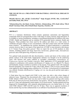 21 the Use of F10 As a Treatment for Bacterial