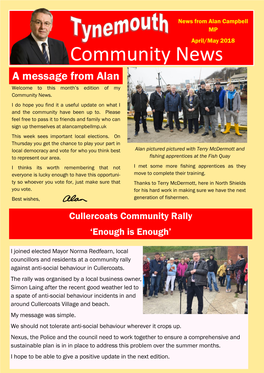 Community News a Message from Alan Welcome to This Month’S Edition of My Community News