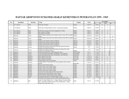 Daftar Arsip Foto Sumatera Barat Kementrian Penerangan 1955 - 1965