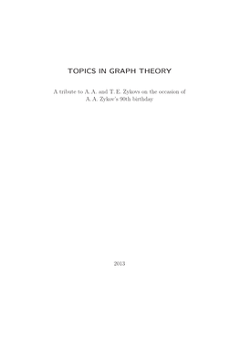 Topics in Graph Theory