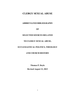 Clergy Sexual Abuse