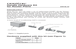 Handle Hardware Kit for Router Plane 05P38.10