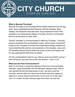 Maundy Thursday Explanation