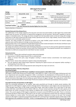 Press Release JSW Jaigarh Port Limited