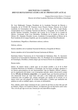 Moctezuma Y Cortés: Breves Reflexiones Acerca De Su Proyección Actual