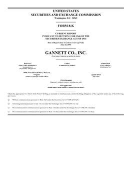 GANNETT CO., INC. (Exact Name of Registrant As Specified in Charter)