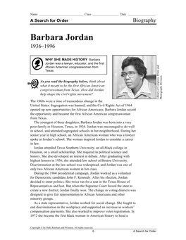 Barbara Jordan 1936–1996