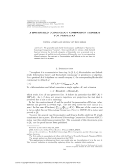 A Hochschild Cohomology Comparison Theorem for Prestacks