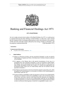 Banking and Financial Dealings Act 1971