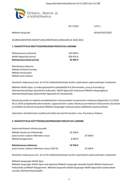 Kaupunkiympäristölautakunta 19.11.2020 Liite 2 § 148