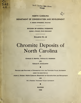 Chromite Deposits of North Carolina