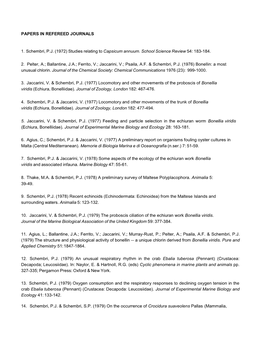 PAPERS in REFEREED JOURNALS 1. Schembri, P.J. (1972) Studies Relating to Capsicum Annuum. School Science Review 54: 183-184. 2