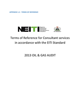 Terms of Reference for Consultant Services in Accordance with the EITI Standard