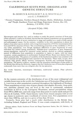 Caledonian Scots Pine: Origins and Genetic Structure