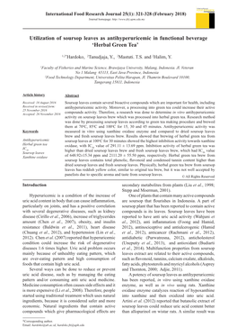 Utilization of Soursop Leaves As Antihyperuricemic in Functional Beverage ‘Herbal Green Tea’