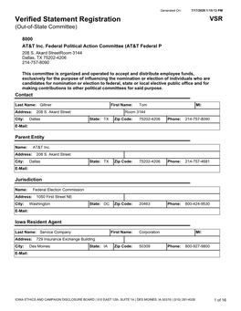 Verified Statement Registration VSR (Out-Of-State Committee)