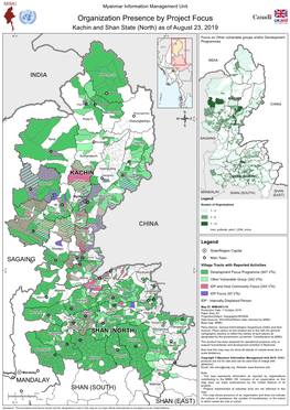 Kachin and Shan State (North) As of August 23, 2019