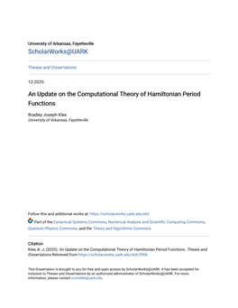 An Update on the Computational Theory of Hamiltonian Period Functions