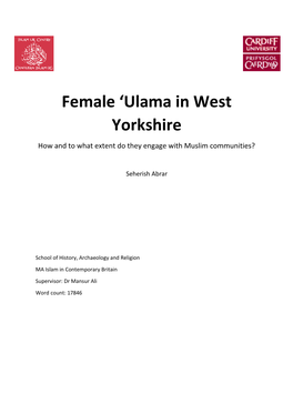 Female 'Ulama in West Yorkshire