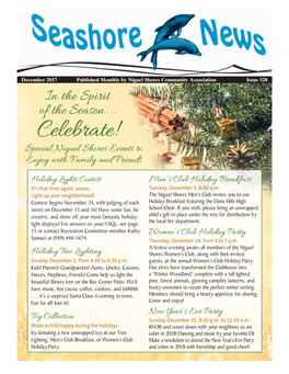 December 2017 Published Monthly by Niguel Shores Community Association Issue 528 in the Spirit of the Season