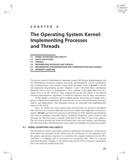 The Operating System Kernel: Implementing Processes and Threads