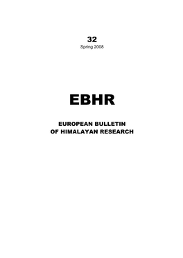 European Bulletin of Himalayan Research