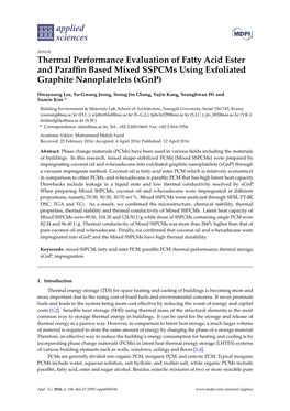 Thermal Performance Evaluation of Fatty Acid Ester and Paraffin